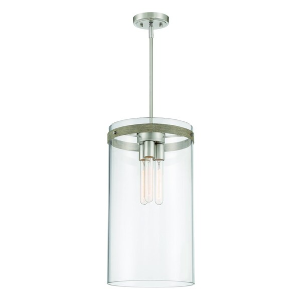 Designers Fountain Reflecta 60 Watt 3 Light Brushed Nickel Pendant with Clear Glass Shade D227M-11P-BN - main
